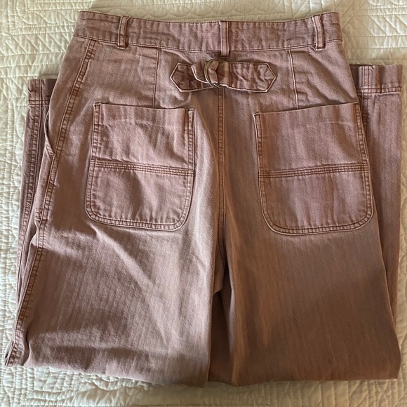 Free People Wide Leg Crop Pant- rose colored (pink) - Picture 3 of 10